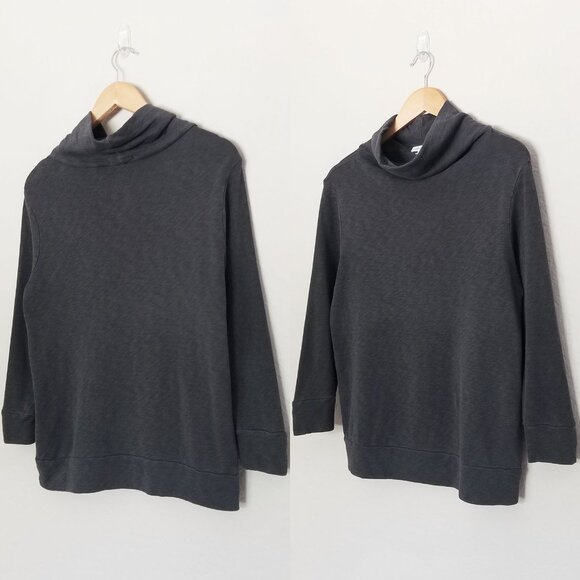 James Perse Tops - James Perse Funnel Neck 100% Supima Cotton Sweatshirt Top S 3/4 Sleeves Designer